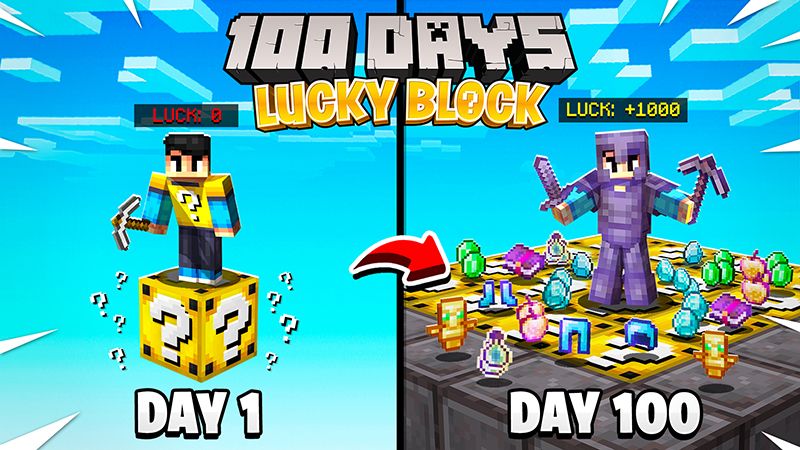 100 Days Lucky Block on the Minecraft Marketplace by Razzleberries