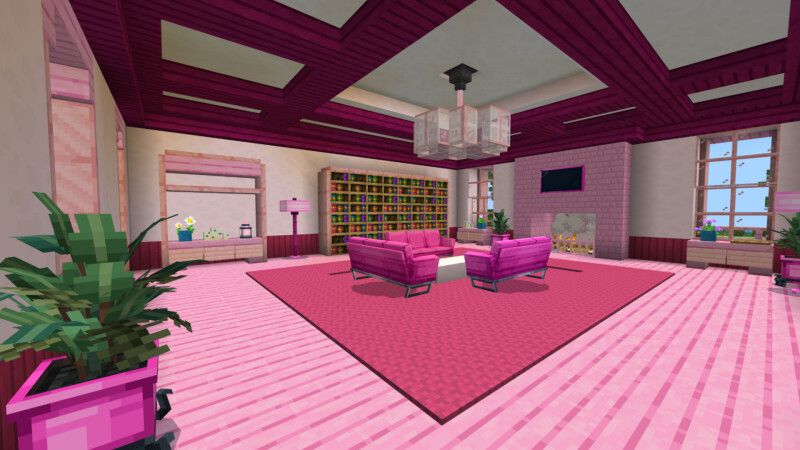 Cute Pink Modern Mansion by CrackedCubes