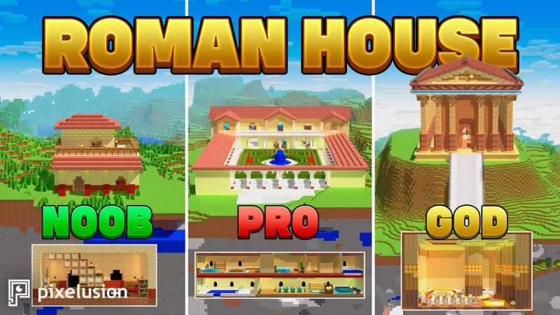 Noob VS Pro VS God Roman House on the Minecraft Marketplace by Pixelusion