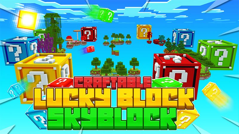 Craftable Lucky Block Skyblock By Pickaxe Studios Minecraft Marketplace Map Minecraft Marketplace