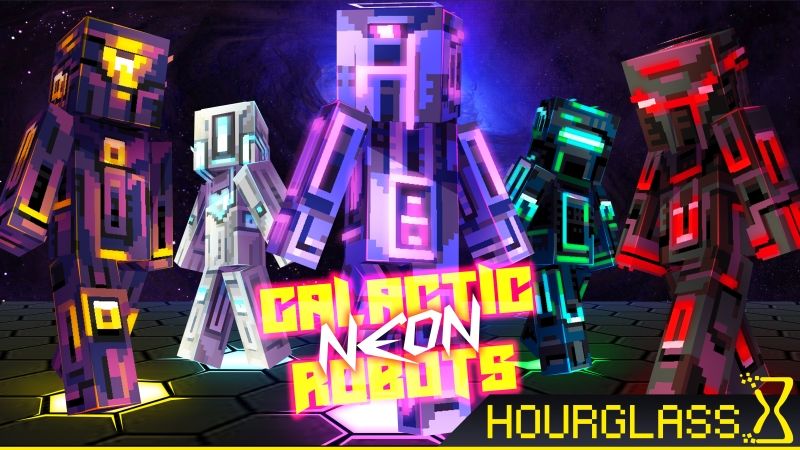 Galactic Neon Robots on the Minecraft Marketplace by Hourglass Studios Galactic Neon Robots on the Minecraft Marketplace by Hourglass Studios