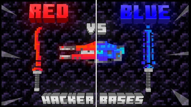 Red vs Blue Hacker bases on the Minecraft Marketplace by Snail Studios