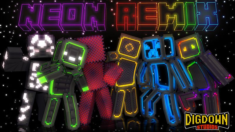 Neon Remix on the Minecraft Marketplace by Dig Down Studios Neon Remix on the Minecraft Marketplace by Dig Down Studios
