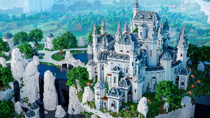 Waterfall Castle on the Minecraft Marketplace by CrackedCubes