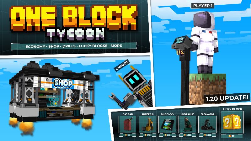 One Block  Tycoon on the Minecraft Marketplace by Aurrora