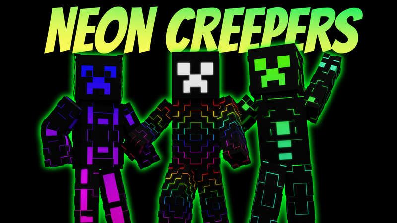 Neon Creepers on the Minecraft Marketplace by VoxelBlocks