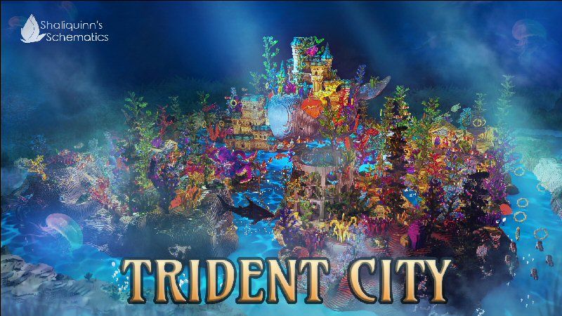 Trident City on the Minecraft Marketplace by Shaliquinn's Schematics Trident City on the Minecraft Marketplace by Shaliquinn's Schematics