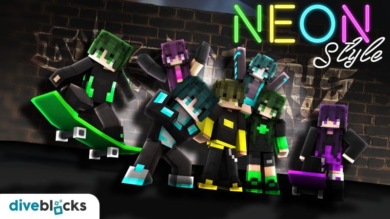 Neon Style on the Minecraft Marketplace by Diveblocks Neon Style on the Minecraft Marketplace by Diveblocks