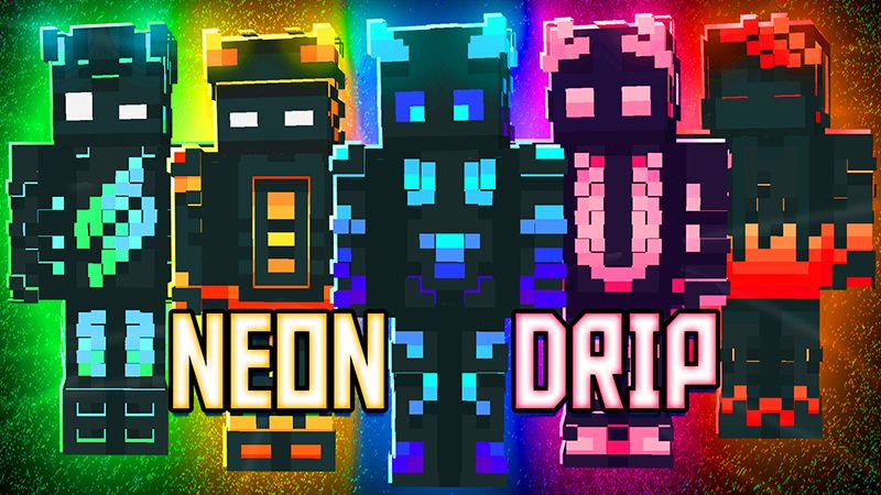 Neon Drip on the Minecraft Marketplace by The Lucky Petals Neon Drip on the Minecraft Marketplace by The Lucky Petals