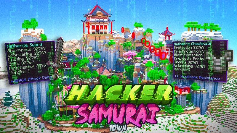 Hacker Samurai Town on the Minecraft Marketplace by Pixell Studio