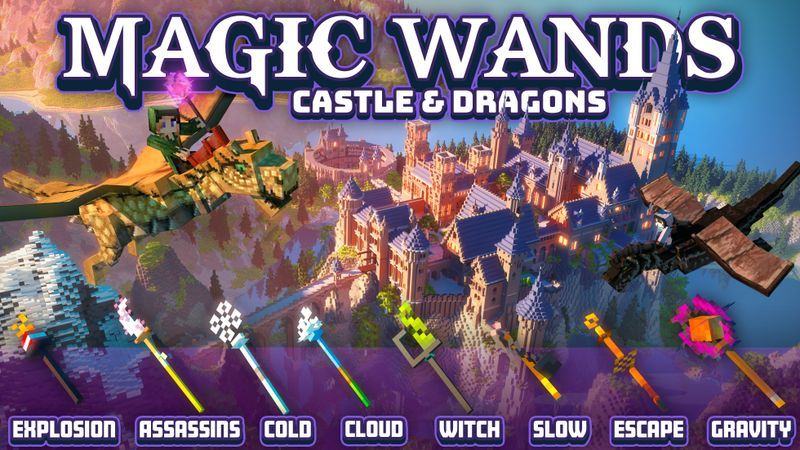 Magic Wands Castle  Dragons on the Minecraft Marketplace by Cubed Creations
