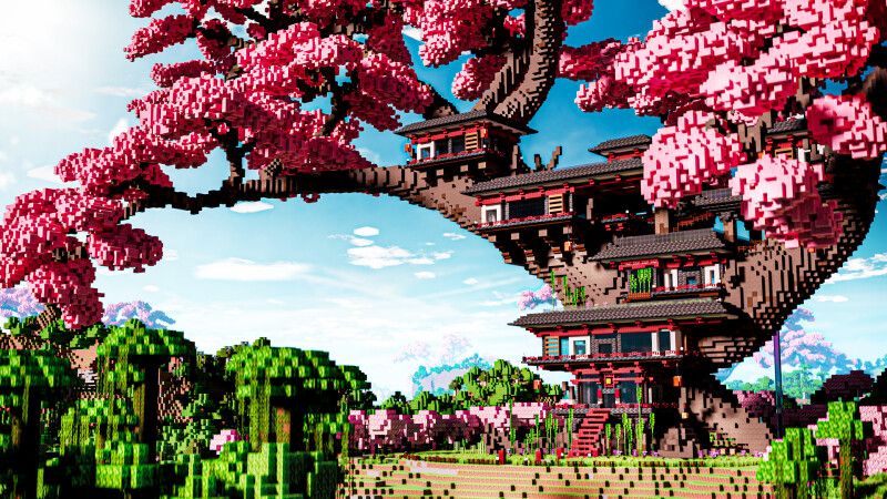 Cherry Treehouse on the Minecraft Marketplace by CrackedCubes