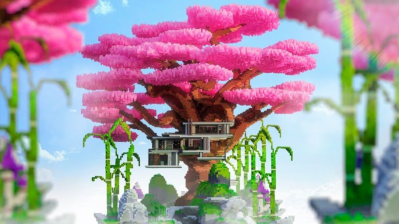 Sakura Tree House on the Minecraft Marketplace by Street Studios
