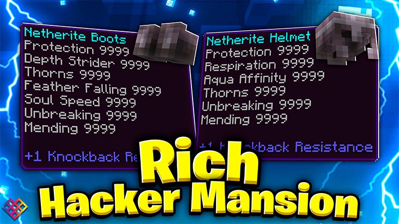 Rich Hacker Mansion on the Minecraft Marketplace by Rainbow Theory Rich Hacker Mansion on the Minecraft Marketplace by Rainbow Theory