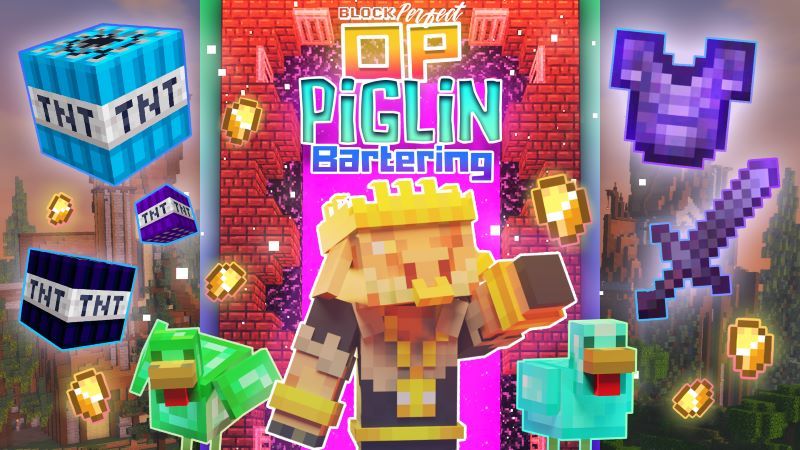 OP Piglin Bartering on the Minecraft Marketplace by Block Perfect Studios