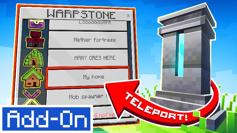 Warpstones AddOn on the Minecraft Marketplace by Mythicus