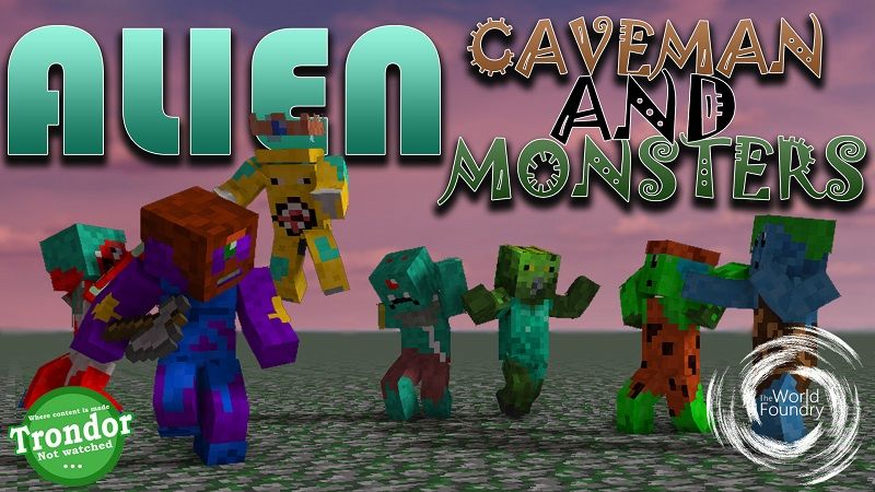 Alien Caveman and Monsters