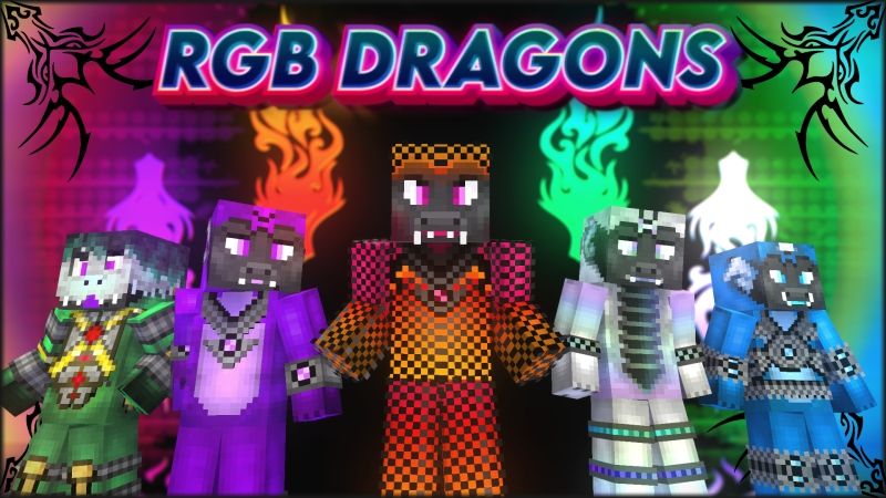 RGB Dragons HD Skin Pack on the Minecraft Marketplace by HearttCore Creations