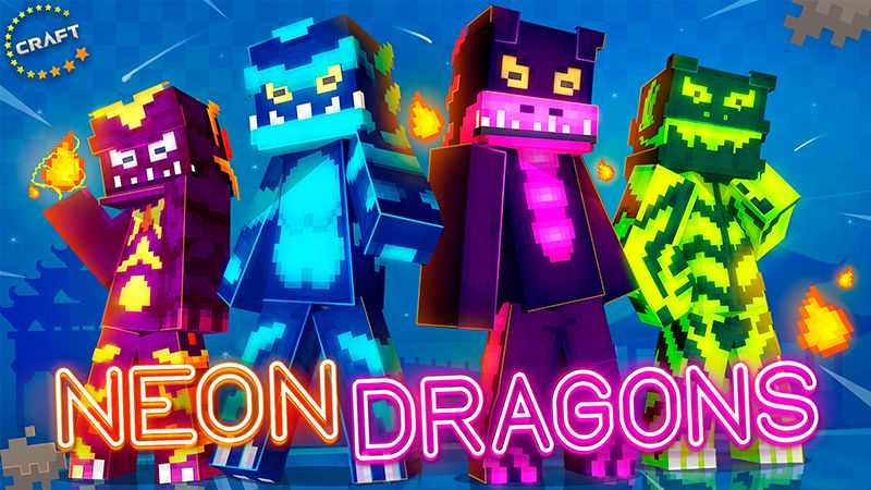Neon Dragons on the Minecraft Marketplace by The Craft Stars