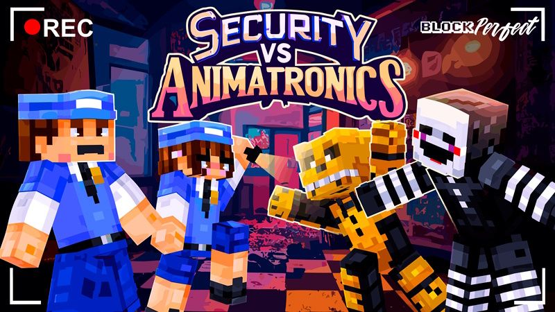 Security vs Animatronics on the Minecraft Marketplace by Block Perfect Studios Security vs Animatronics on the Minecraft Marketplace by Block Perfect Studios