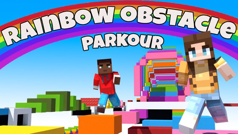 Rainbow Obstacle Parkour on the Minecraft Marketplace by BLOCKLAB Studios