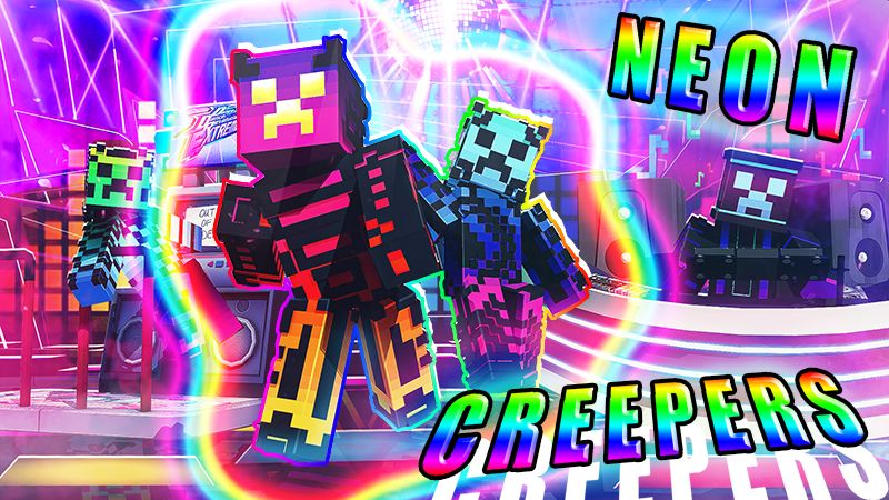 Neon Creepers on the Minecraft Marketplace by The Lucky Petals Neon Creepers on the Minecraft Marketplace by The Lucky Petals