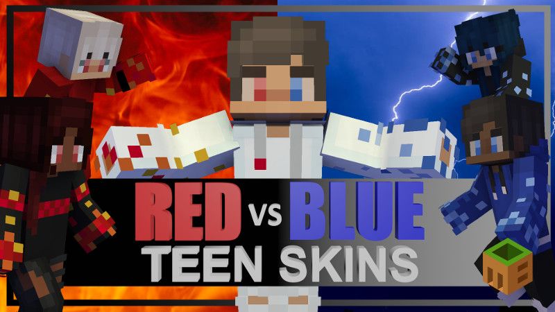 blue and red tiktok minecraft skin