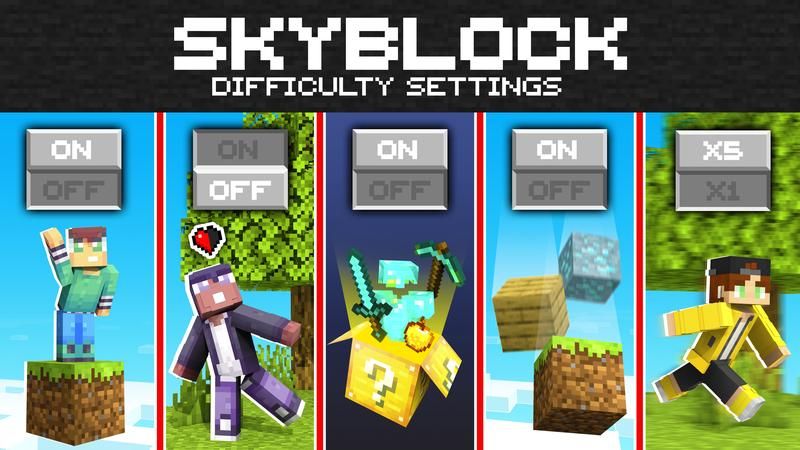 Skyblock Difficulty Settings on the Minecraft Marketplace by Cubed Creations