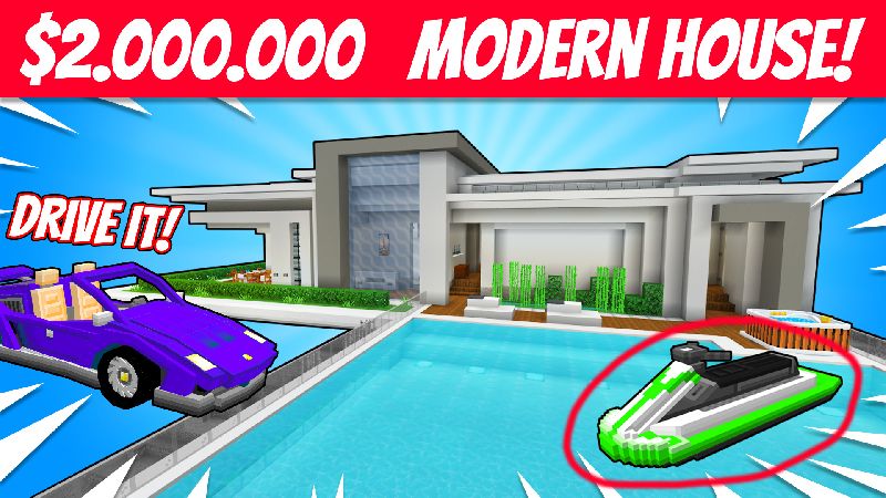 Modern House 3 on the Minecraft Marketplace by VoxelBlocks Modern House 3 on the Minecraft Marketplace by VoxelBlocks