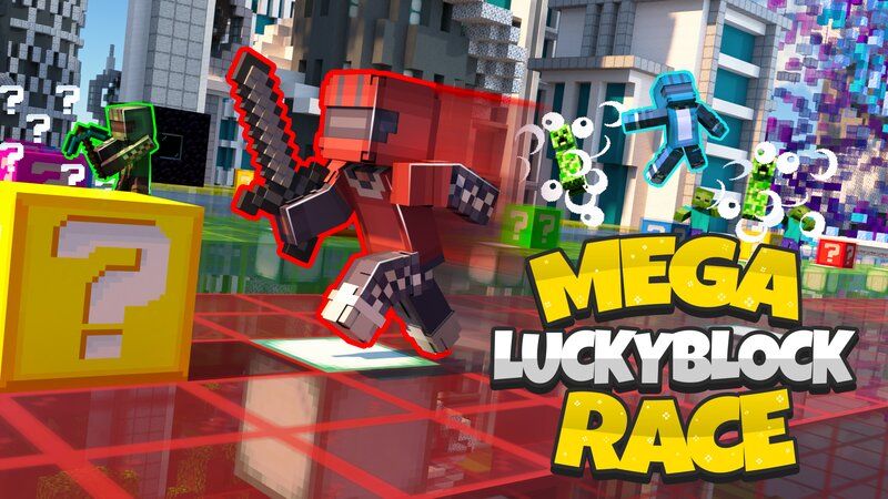 Mega Lucky Block Race on the Minecraft Marketplace by Cynosia