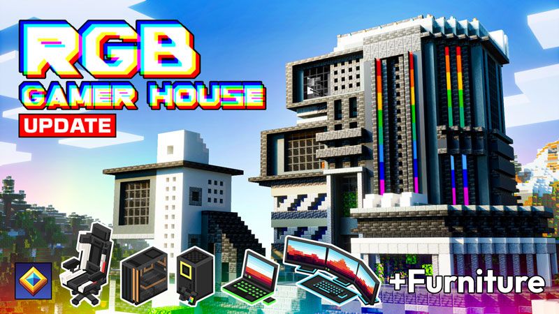 RGB Gamer House on the Minecraft Marketplace by Overtales Studio