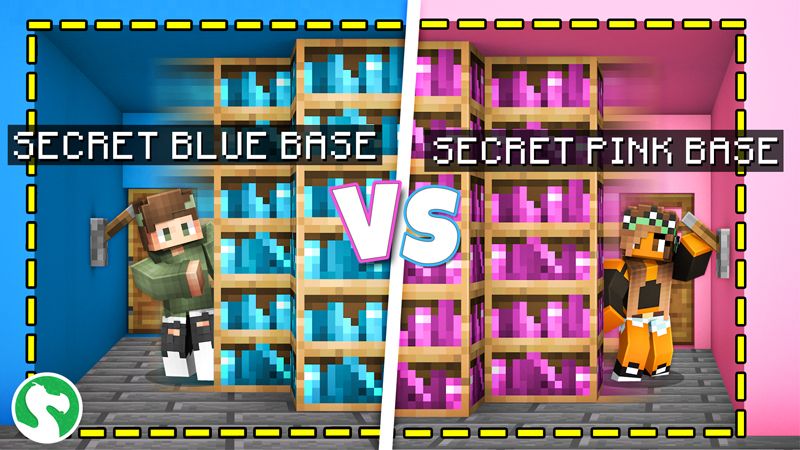 Blue vs Pink Secret Base on the Minecraft Marketplace by Dodo Studios
