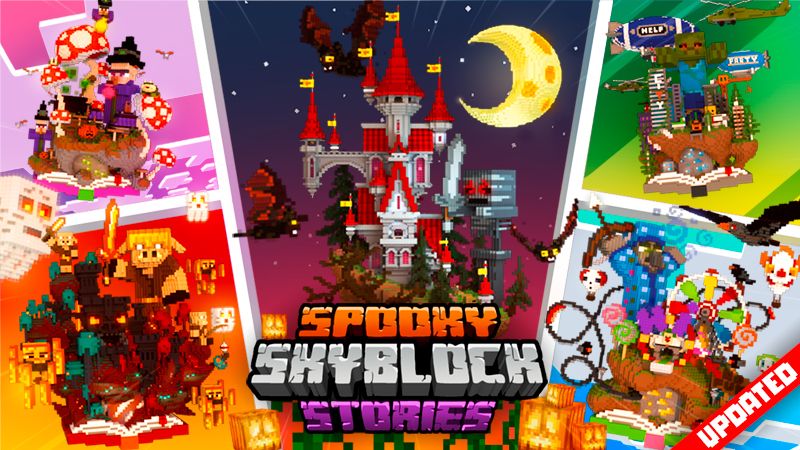 Spooky Skyblock Stories on the Minecraft Marketplace by Owls Cubed Spooky Skyblock Stories on the Minecraft Marketplace by Owls Cubed