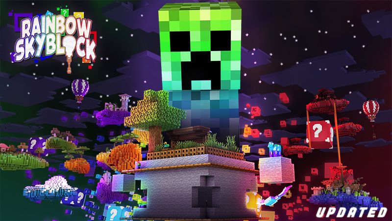 Rainbow Skyblock on the Minecraft Marketplace by Glowfischdesigns Rainbow Skyblock on the Minecraft Marketplace by Glowfischdesigns