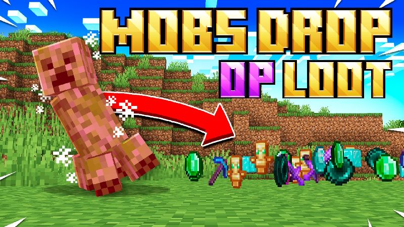 Mobs Drop OP Loot on the Minecraft Marketplace by Pixell Studio