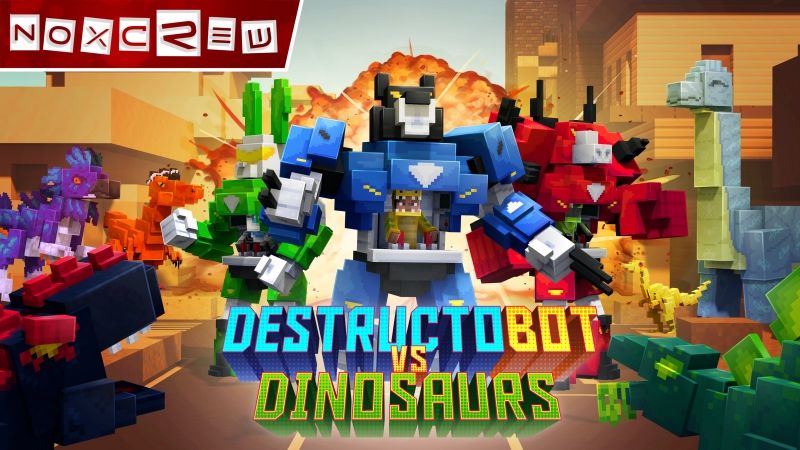 DestructoBot vs Dinosaurs on the Minecraft Marketplace by Noxcrew DestructoBot vs Dinosaurs on the Minecraft Marketplace by Noxcrew