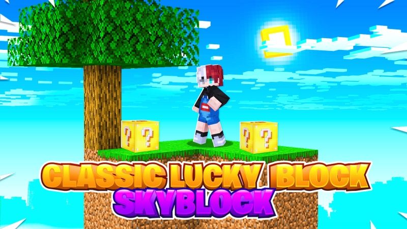 Classic Lucky Block Skyblock on the Minecraft Marketplace by Fall Studios Classic Lucky Block Skyblock on the Minecraft Marketplace by Fall Studios