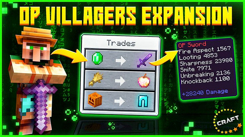 OP Villagers Expansion on the Minecraft Marketplace by The Craft Stars OP Villagers Expansion on the Minecraft Marketplace by The Craft Stars
