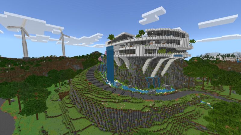 Modern Hill Mansion by CrackedCubes