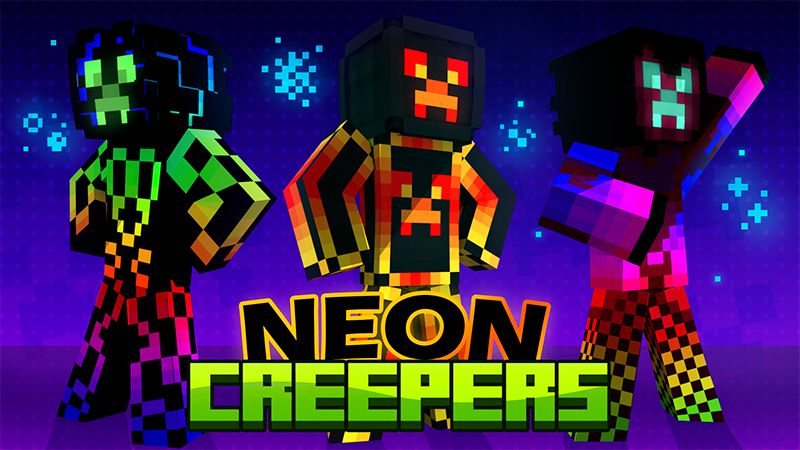 Neon Creeper - Mcpe Classic Minecraft Skin