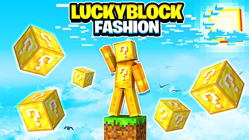 Check out SkyBlock Lucky Block, a community creation available in the  Minecraft marketplace.