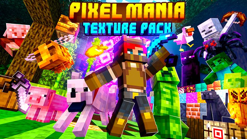 Pixel Mania Texture Pack on the Minecraft Marketplace by Mine-North