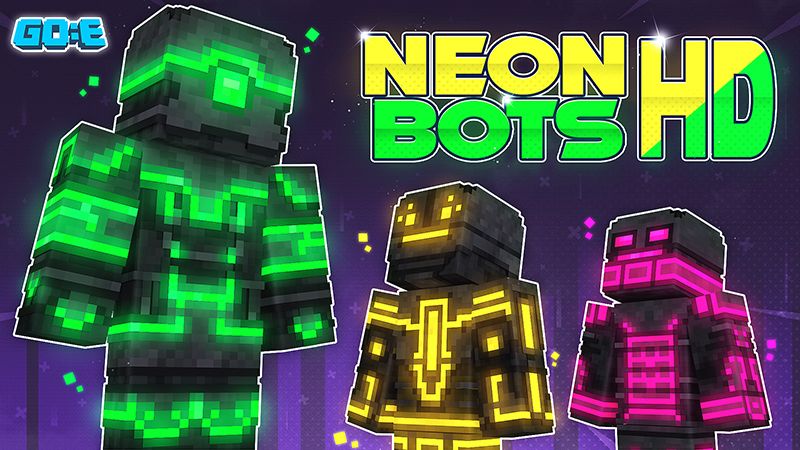 Neon Bots HD on the Minecraft Marketplace by GoE-Craft Neon Bots HD on the Minecraft Marketplace by GoE-Craft
