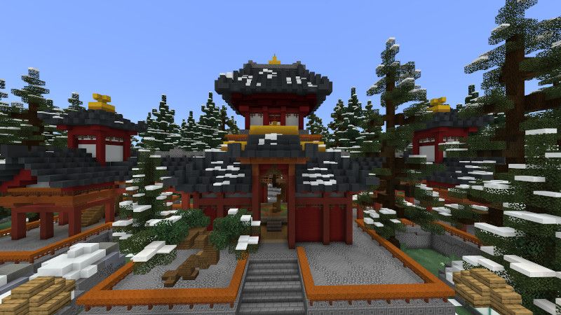 Snow-Capped Temple by Razzleberries