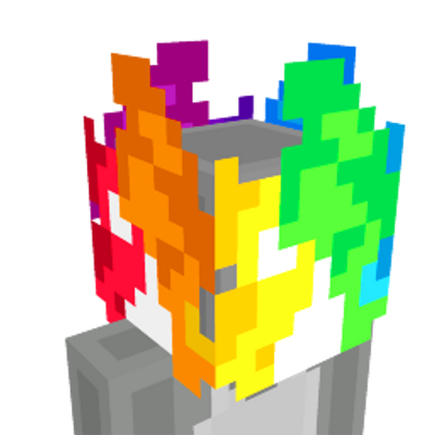 Rainbow Fire Head on the Minecraft Marketplace by Blocky