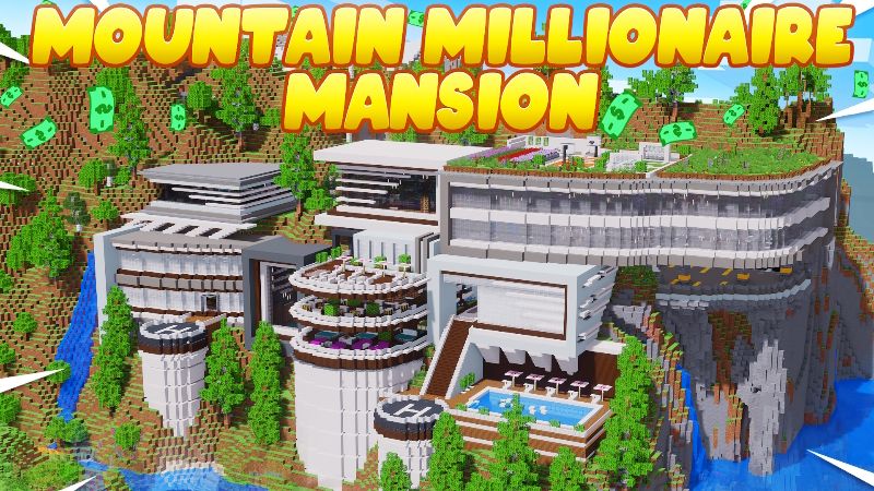 Mountain Millionaire Mansion on the Minecraft Marketplace by Pixell Studio Mountain Millionaire Mansion on the Minecraft Marketplace by Pixell Studio