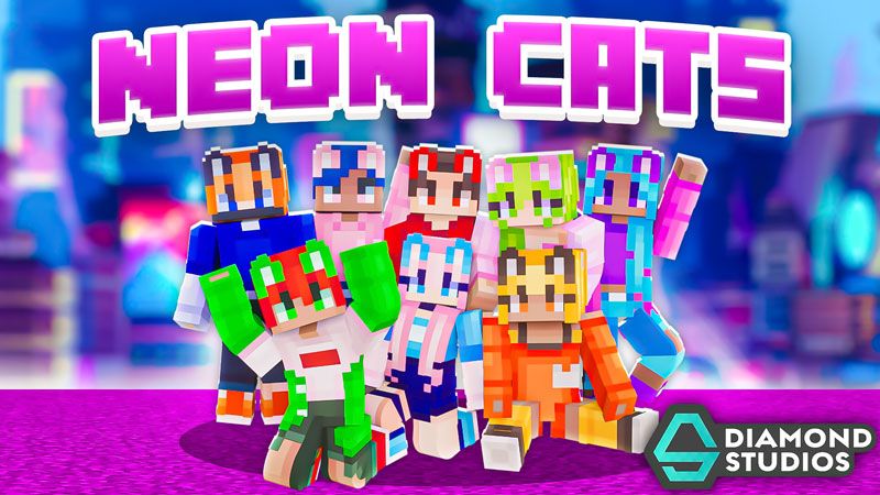 Neon Cats on the Minecraft Marketplace by Diamond Studios