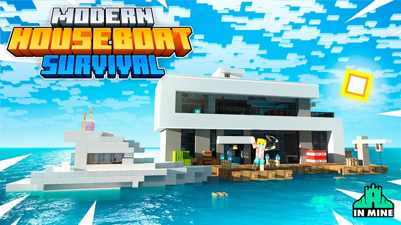 Modern Houseboat Survival on the Minecraft Marketplace by In Mine Modern Houseboat Survival on the Minecraft Marketplace by In Mine