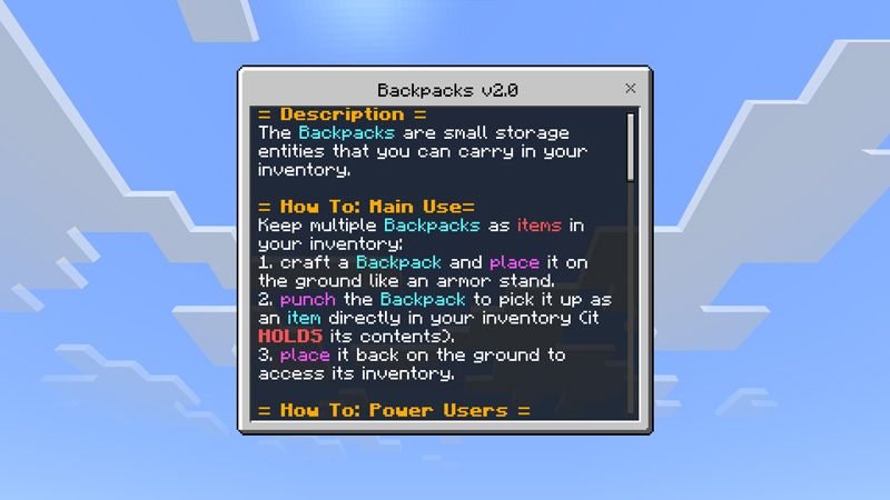 Backpacks 2.0 by Scai Quest