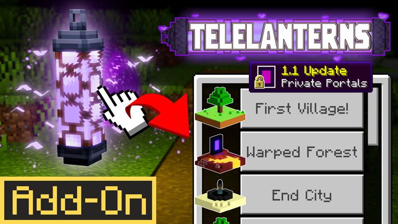 Telelanterns AddOn on the Minecraft Marketplace by Logdotzip